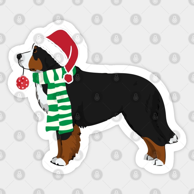 Christmas Bernese Mt Dog Sticker by EMR_Designs